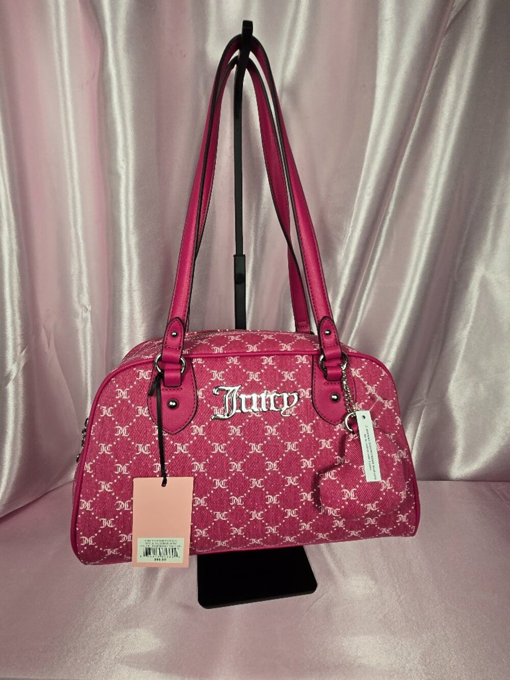 NWT Juicy Couture She's The Moment Satchel Raspberry Tart Pink Bow Bag